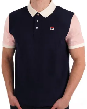 Fila Vintage Jude Polo Shirt Navy / Pink